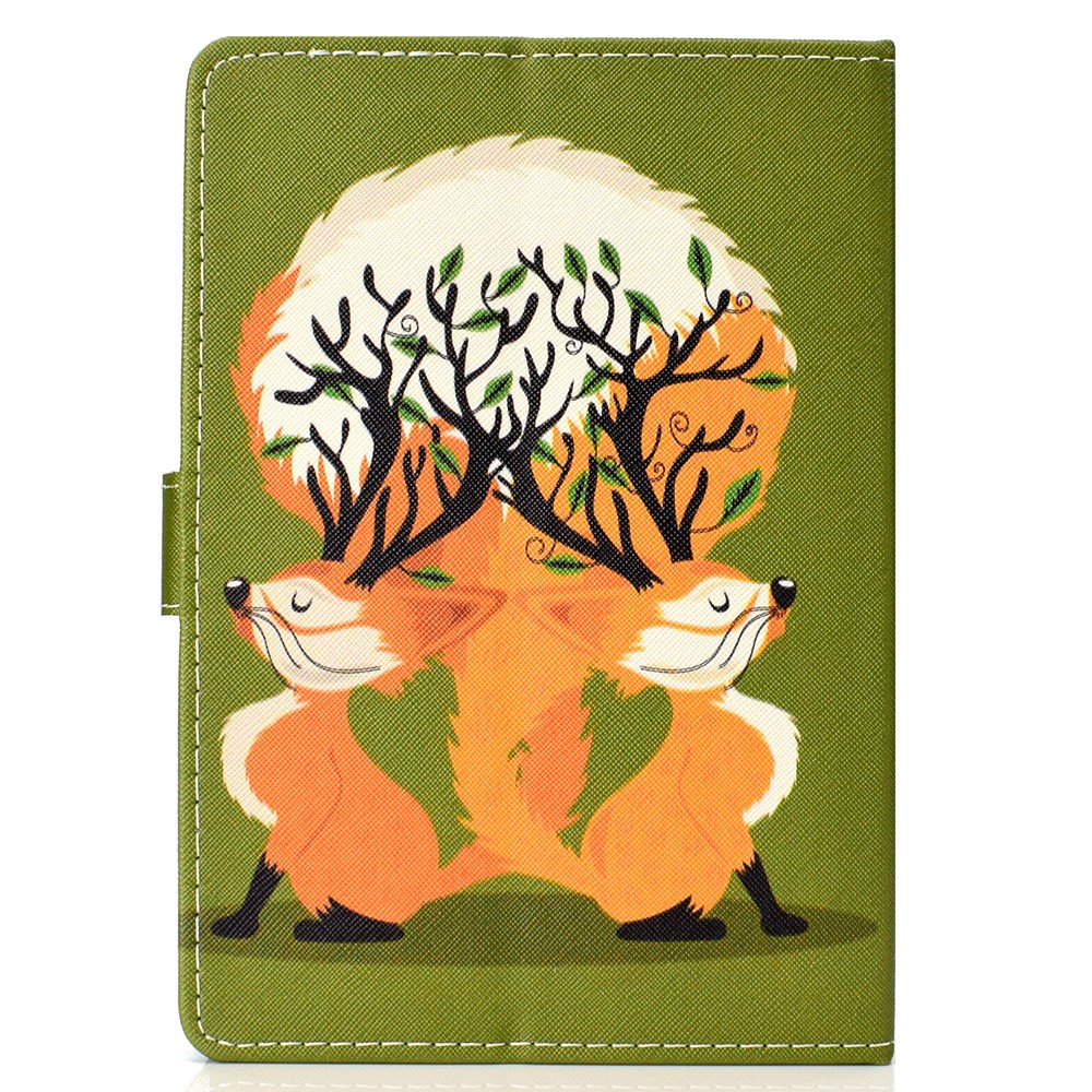Universal 10-inch Tablet Patterned PU Leather Card Holder Case for iPad 9.7 (2018) / LG G Pad III etc - Two Lovely Fox-3