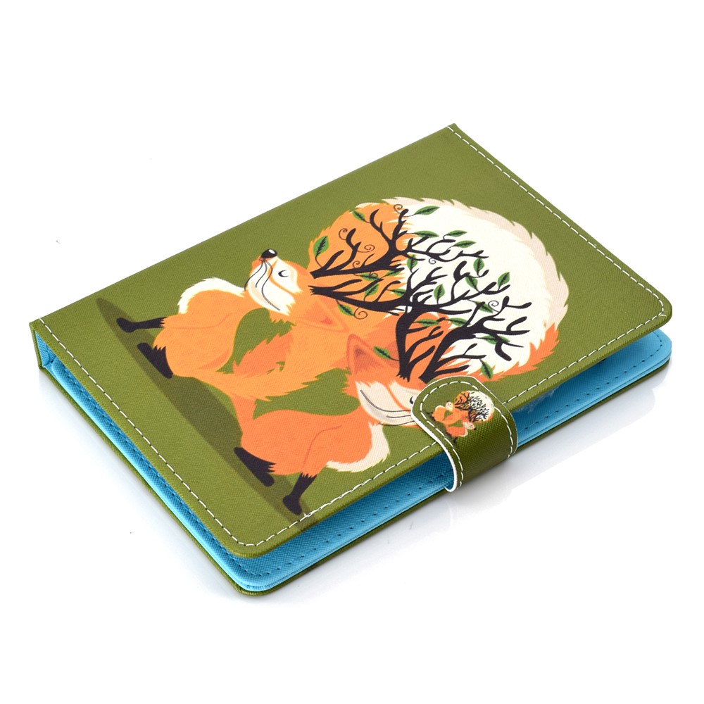 Universal 10-inch Tablet Patterned PU Leather Card Holder Case for iPad 9.7 (2018) / LG G Pad III etc - Two Lovely Fox-5
