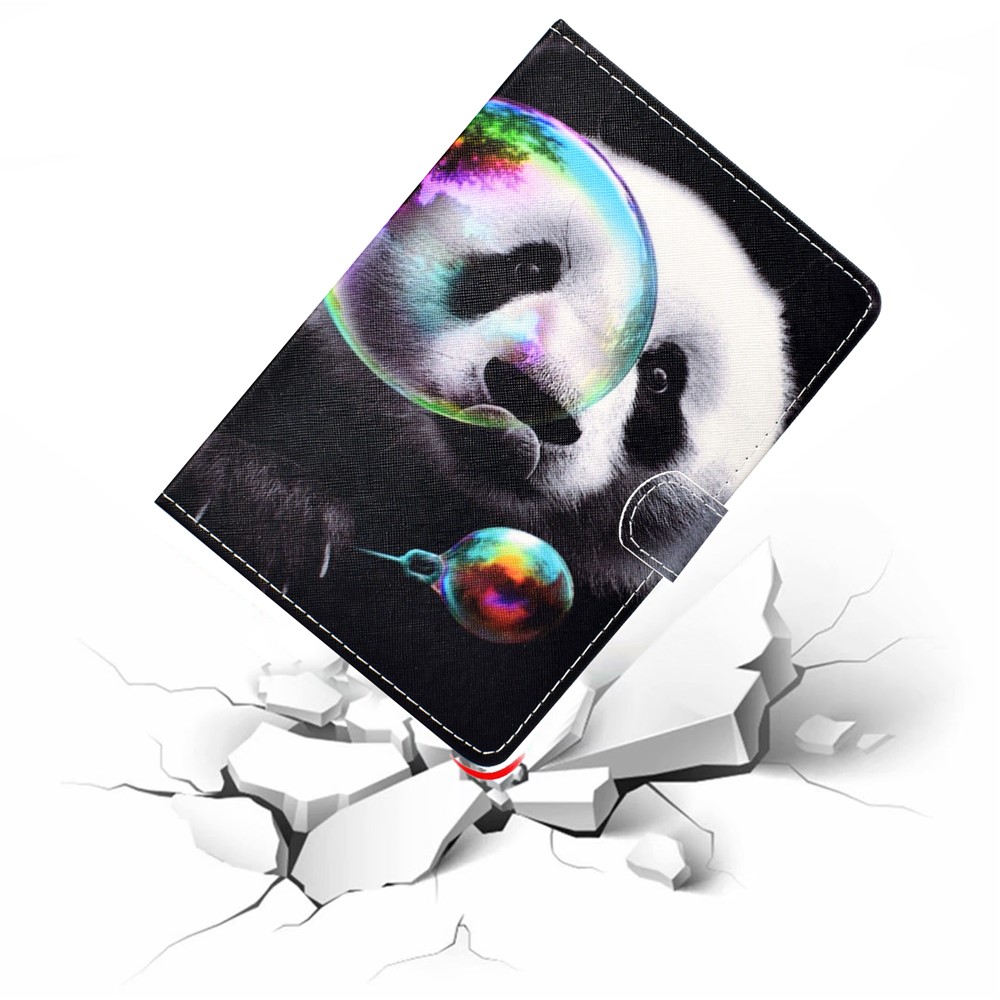 Universal 10 Polegadas Tablet Modelado PU Couro Stand Case Para Ipad 9,7 (2018) / LG G Pad III Etc - Panda Jogando Bolha-7