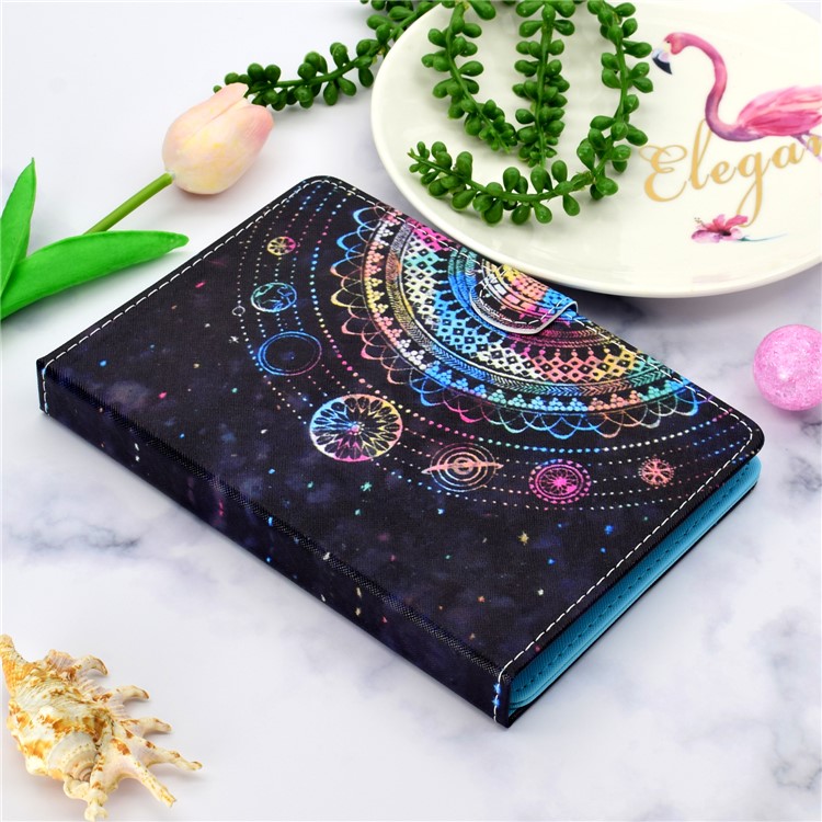 Universal 10-inch Tablet Patterned PU Leather Card Holder Case for iPad 9.7 (2018) / LG G Pad III etc - Multi-color Mandala Flower-5