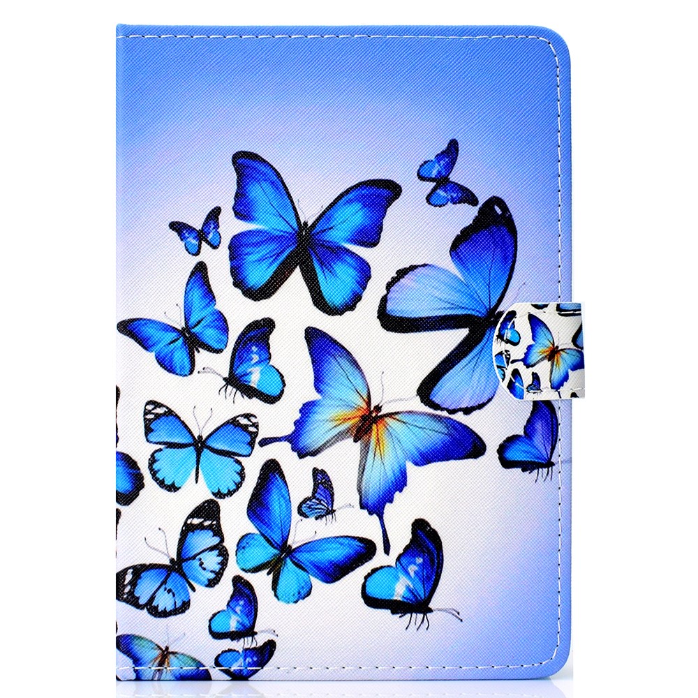 Universal 10-inch Tablet Patterned PU Leather Stand Case for iPad 9.7 (2018) / LG G Pad III etc - Blue Butterflies-2