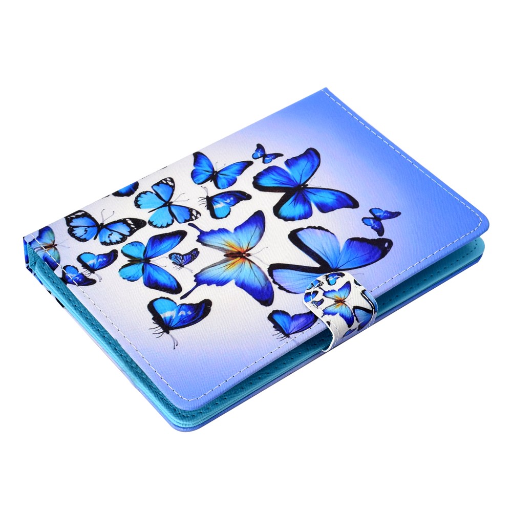 Universal 10-inch Tablet Patterned PU Leather Stand Case for iPad 9.7 (2018) / LG G Pad III etc - Blue Butterflies-5