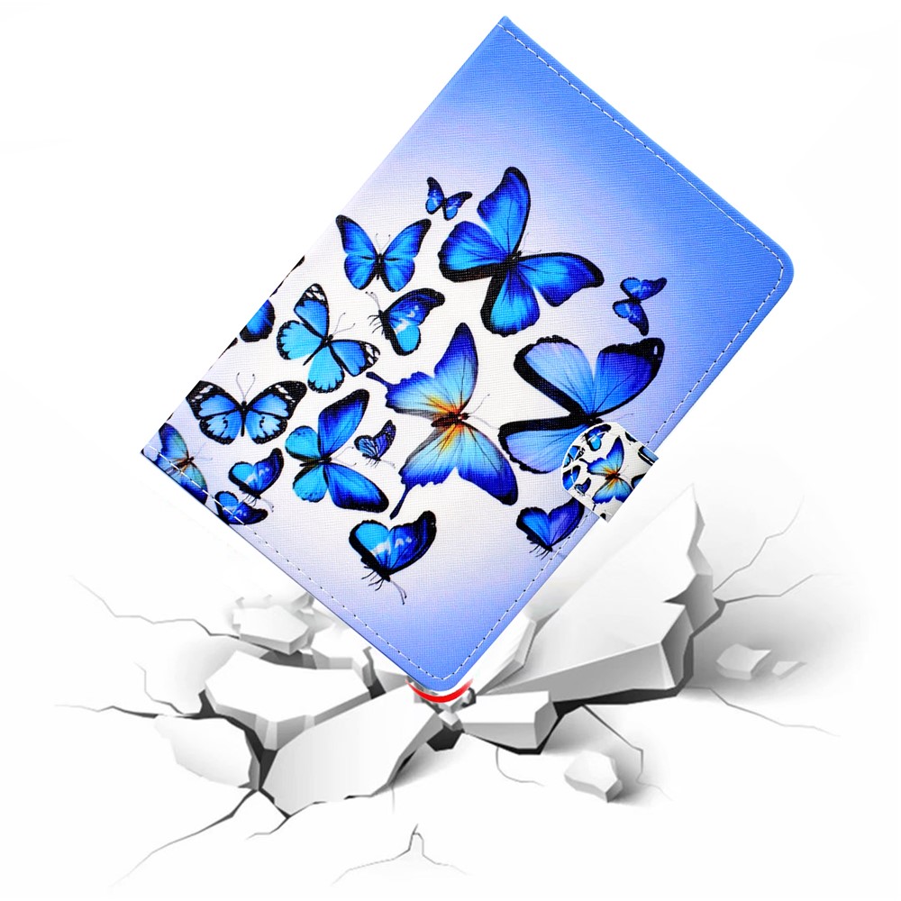 Universal 10-inch Tablet Patterned PU Leather Stand Case for iPad 9.7 (2018) / LG G Pad III etc - Blue Butterflies-7