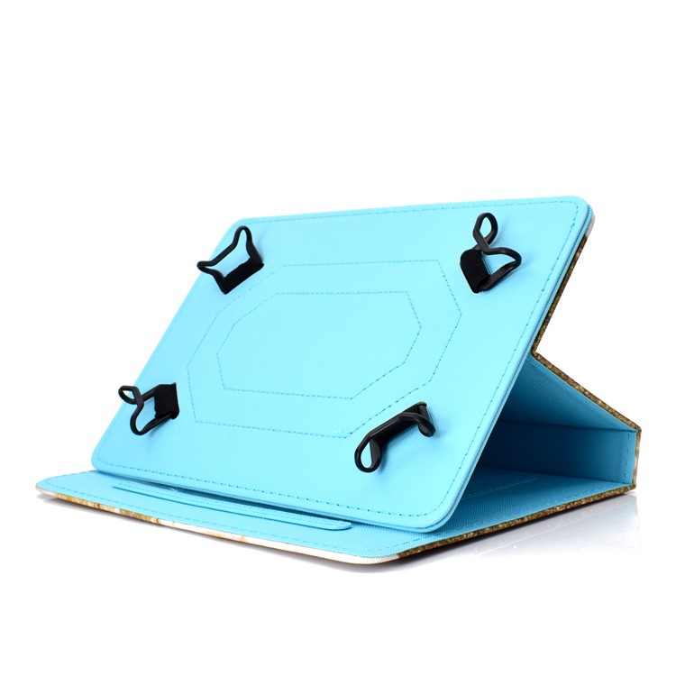 Pattern Printing Universal Leather Stand Case with Card Slots for 7-inch Tablet PC - Blue Butterfly-5