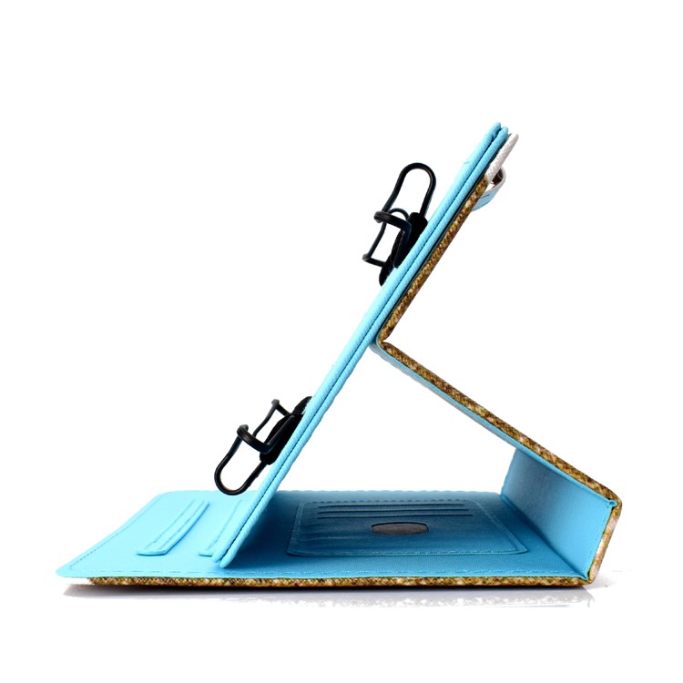 Pattern Printing Universal Leather Stand Case with Card Slots for 7-inch Tablet PC - Blue Butterfly-7