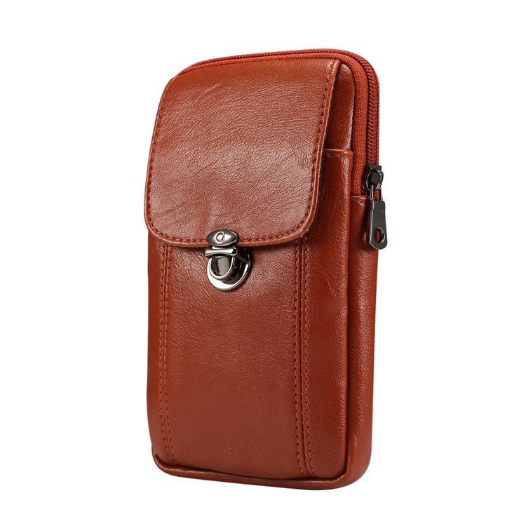 Litchi Skin PU Leather Vertical Holster Pouch Case Cover for iPhone XS Max 6.5 inch / Samsung Galaxy Note 8 6.3 inch, Size: 180 x 100 x 20mm - Brown-1