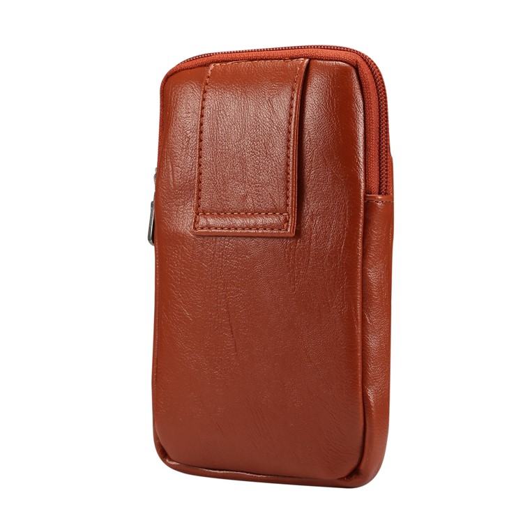 Litchi Skin PU Leather Vertical Holster Pouch Case Cover for iPhone XS Max 6.5 inch / Samsung Galaxy Note 8 6.3 inch, Size: 180 x 100 x 20mm - Brown-2