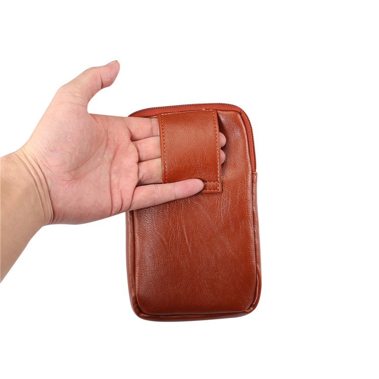 Litchi Skin PU Leather Vertical Holster Pouch Case Cover for iPhone XS Max 6.5 inch / Samsung Galaxy Note 8 6.3 inch, Size: 180 x 100 x 20mm - Brown-7