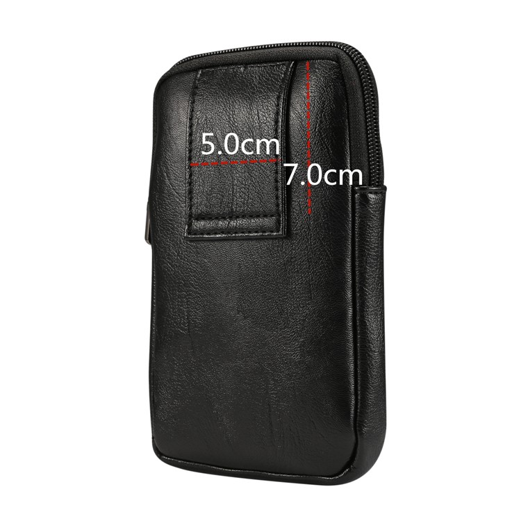 Litchi Texture PU Leather Vertical Zippered Holster Pouch Case with Belt Hole for iPhone XS / Samsung Note9, Size: 17 x 9.5cm - Size: S / Black-9