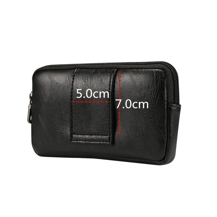 Cáscara De La Funda De La Bolsa De La Pistolera De La Piel De La PU Del Lichí Para El Iphone XS 5.8 Pulgadas / Huawei Mate 10 Pro / Mate 10, Tamaño: 163 X 90 X 25 Mm - Negro-3