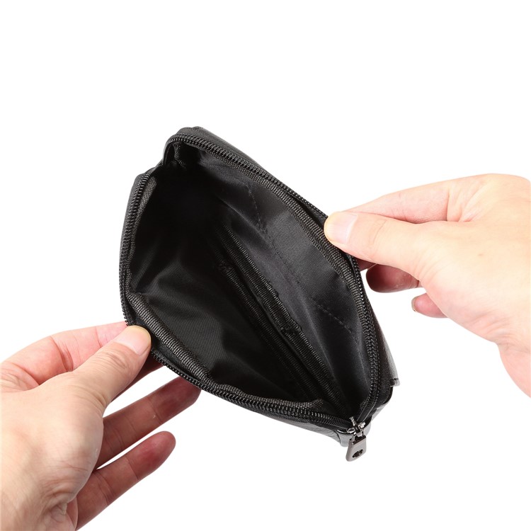 Cáscara De La Funda De La Bolsa De La Pistolera De La Piel De La PU Del Lichí Para El Iphone XS 5.8 Pulgadas / Huawei Mate 10 Pro / Mate 10, Tamaño: 163 X 90 X 25 Mm - Negro-8