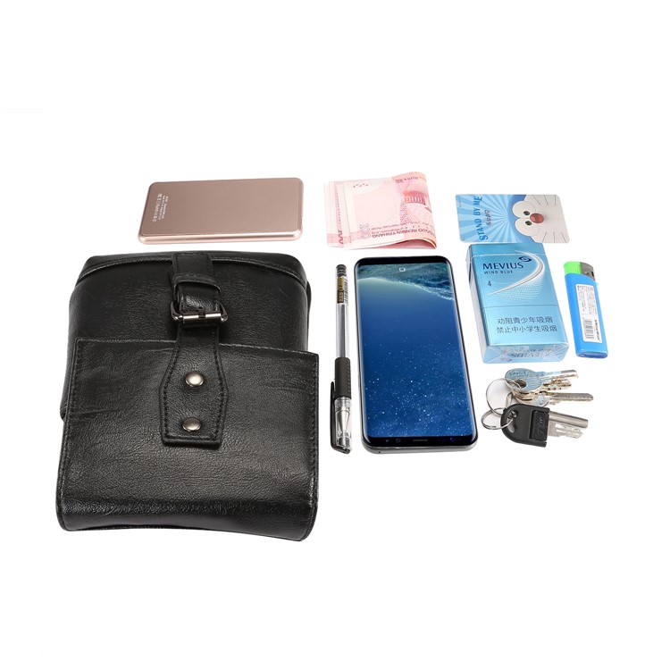 Litchi Textur PU-Leder Vertikale Holster Einzigen Schultertasche Tasche Mit Gürtelschlaufe Für IPhone XS Max / XS / Samsung Galaxy S9 / S8, Größe: 18 X 12,5 Cm - Schwarz-11