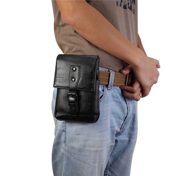Litchi Textur PU-Leder Vertikale Holster Einzigen Schultertasche Tasche Mit Gürtelschlaufe Für IPhone XS Max / XS / Samsung Galaxy S9 / S8, Größe: 18 X 12,5 Cm - Schwarz-12
