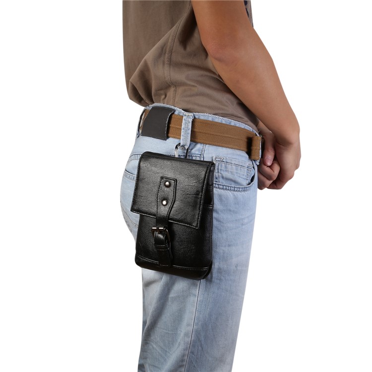 Litchi Textur PU-Leder Vertikale Holster Einzigen Schultertasche Tasche Mit Gürtelschlaufe Für IPhone XS Max / XS / Samsung Galaxy S9 / S8, Größe: 18 X 12,5 Cm - Schwarz-14
