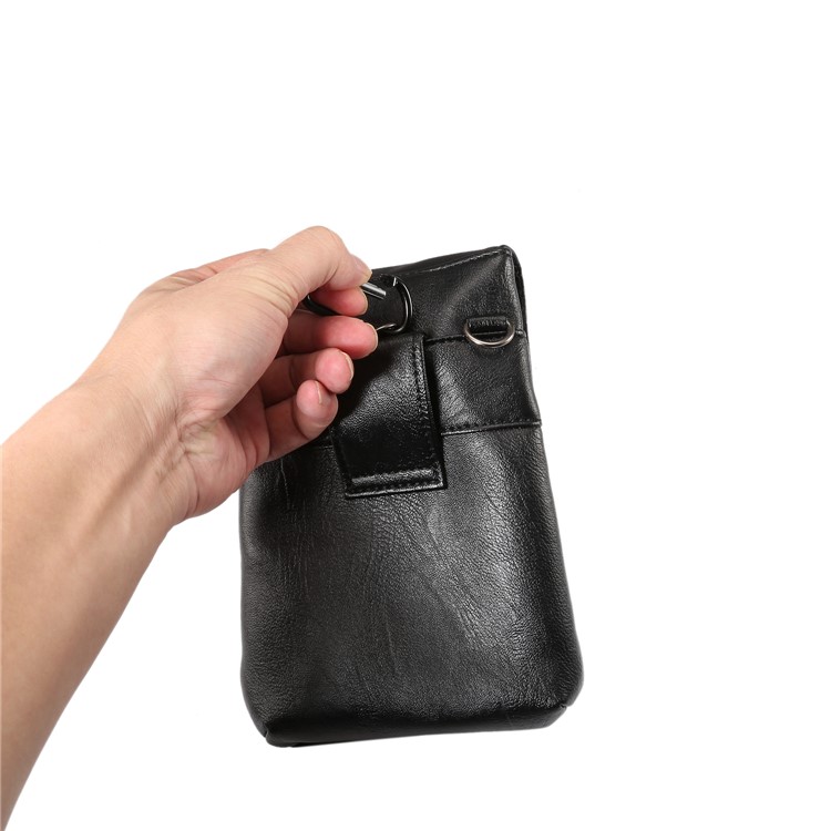 Litchi Textur PU-Leder Vertikale Holster Einzigen Schultertasche Tasche Mit Gürtelschlaufe Für IPhone XS Max / XS / Samsung Galaxy S9 / S8, Größe: 18 X 12,5 Cm - Schwarz-18