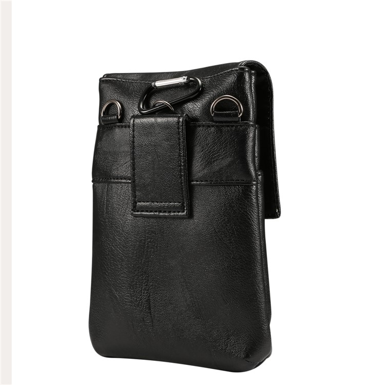 Litchi Textur PU-Leder Vertikale Holster Einzigen Schultertasche Tasche Mit Gürtelschlaufe Für IPhone XS Max / XS / Samsung Galaxy S9 / S8, Größe: 18 X 12,5 Cm - Schwarz-4