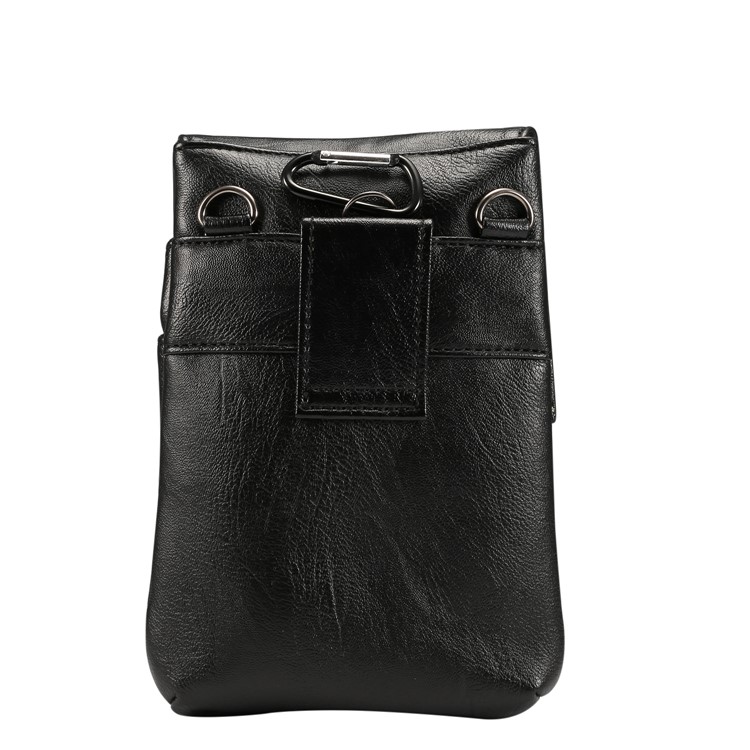 Litchi Textur PU-Leder Vertikale Holster Einzigen Schultertasche Tasche Mit Gürtelschlaufe Für IPhone XS Max / XS / Samsung Galaxy S9 / S8, Größe: 18 X 12,5 Cm - Schwarz-5