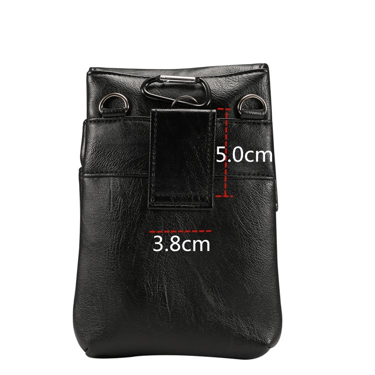 Litchi Textur PU-Leder Vertikale Holster Einzigen Schultertasche Tasche Mit Gürtelschlaufe Für IPhone XS Max / XS / Samsung Galaxy S9 / S8, Größe: 18 X 12,5 Cm - Schwarz-6