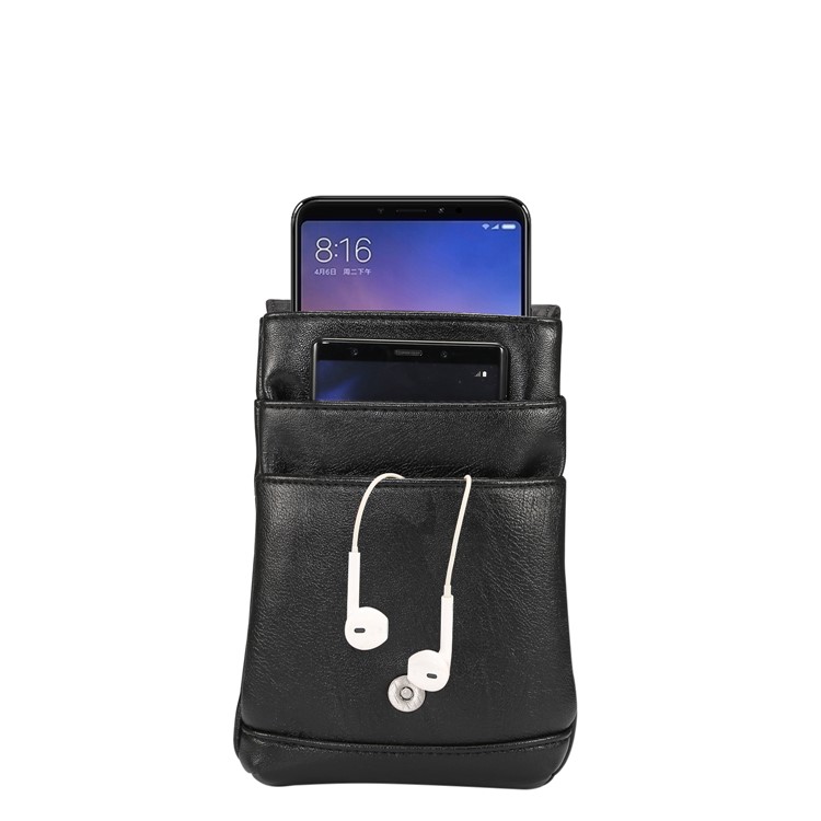 Litchi Textur PU-Leder Vertikale Holster Einzigen Schultertasche Tasche Mit Gürtelschlaufe Für IPhone XS Max / XS / Samsung Galaxy S9 / S8, Größe: 18 X 12,5 Cm - Schwarz-7