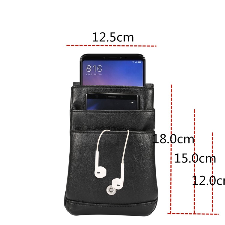 Litchi Textur PU-Leder Vertikale Holster Einzigen Schultertasche Tasche Mit Gürtelschlaufe Für IPhone XS Max / XS / Samsung Galaxy S9 / S8, Größe: 18 X 12,5 Cm - Schwarz-8