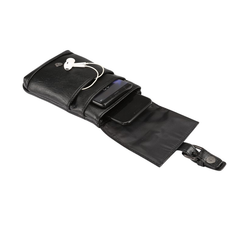 Litchi Textur PU-Leder Vertikale Holster Einzigen Schultertasche Tasche Mit Gürtelschlaufe Für IPhone XS Max / XS / Samsung Galaxy S9 / S8, Größe: 18 X 12,5 Cm - Schwarz-9