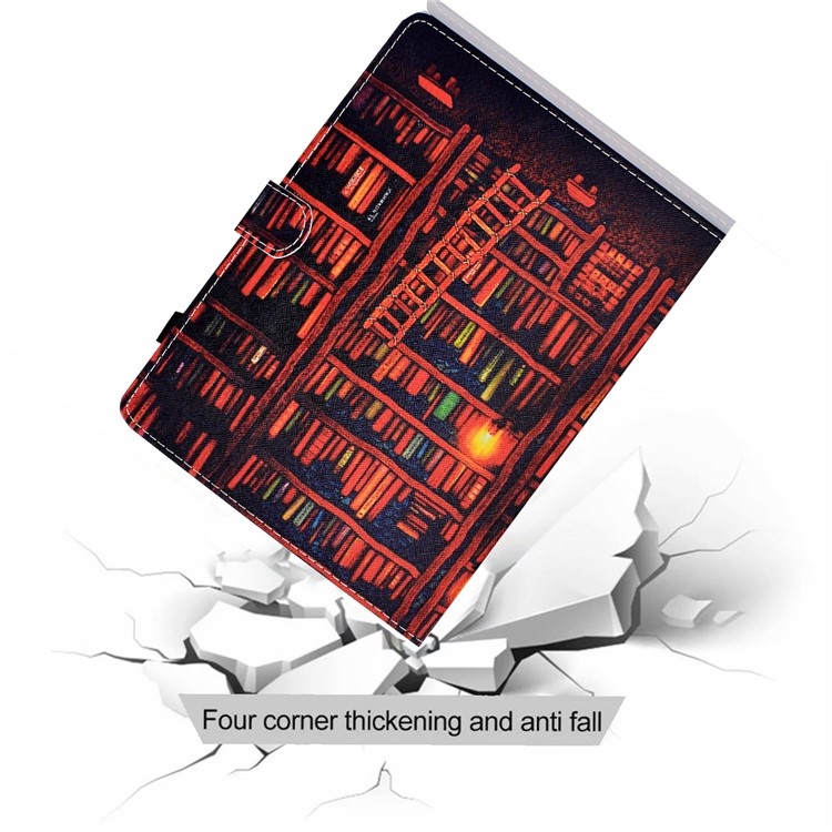 Pattern Printing Universal Magnetic Leather Stand Cover for 10-inch Tablet PC - Books-9