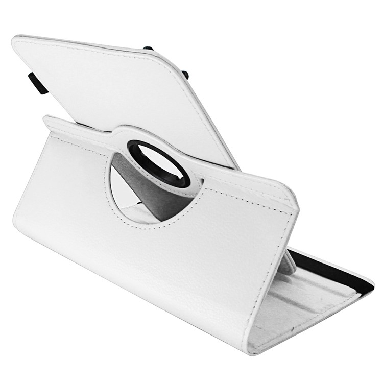 ENKAY Litchi Skin 360 Degree Rotary PU Leather Protection Cover for 8 inch Tablet - White-4