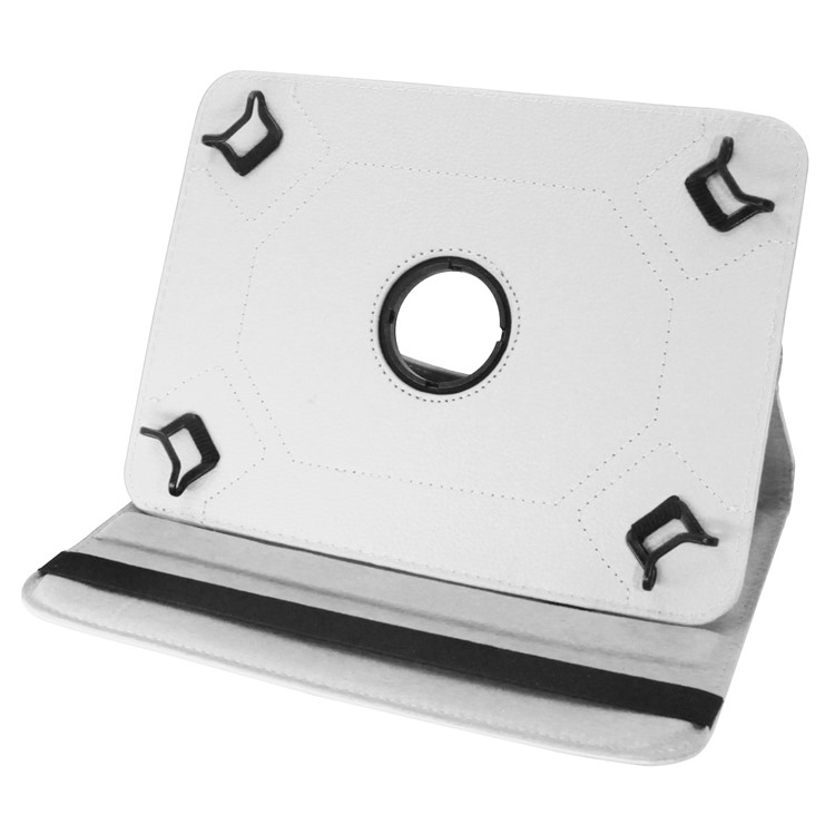 ENKAY Litchi Skin 360 Degree Rotary PU Leather Protection Cover for 8 inch Tablet - White-6