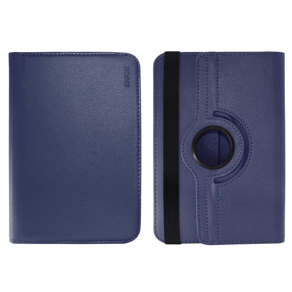 ENKAY Litchi Skin 360 Degree Rotary PU Leather Protective Shell Case for 10 inch Tablet - Dark Blue-1