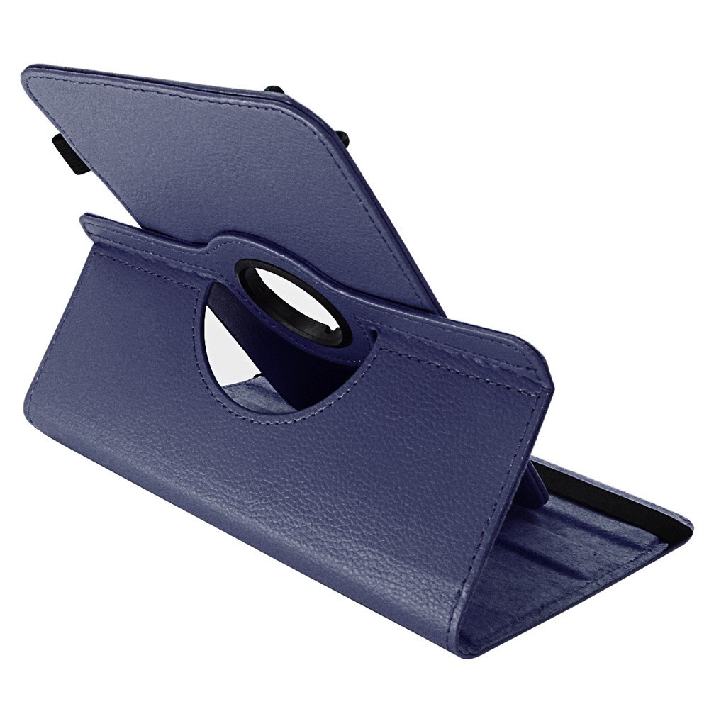 ENKAY Litchi Skin 360 Degree Rotary PU Leather Protective Shell Case for 10 inch Tablet - Dark Blue-4