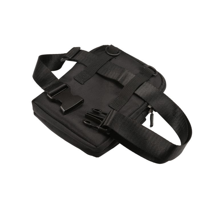 3 Reißverschlusstaschen Männer Taille Tasche Schulter Umhängetasche, Max Größe: 14x19x3.5cm - Schwarz-11