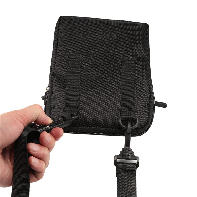 3 Reißverschlusstaschen Männer Taille Tasche Schulter Umhängetasche, Max Größe: 14x19x3.5cm - Schwarz-8