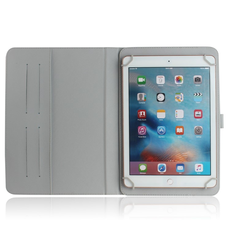 Custodia Per Portafoglio In Pelle Universale Con Stampa A Motivo Per Tablet PC Da 10 Pollici - Gatto Bianco-13