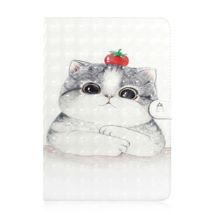 Custodia Per Portafoglio In Pelle Universale Con Stampa A Motivo Per Tablet PC Da 10 Pollici - Gatto Bianco-3