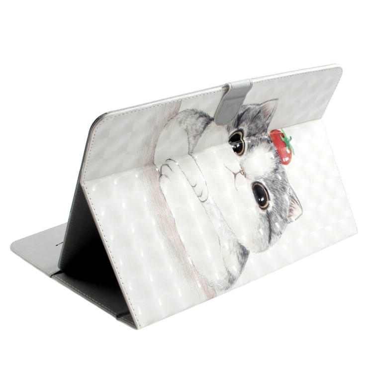 Custodia Per Portafoglio In Pelle Universale Con Stampa A Motivo Per Tablet PC Da 10 Pollici - Gatto Bianco-8