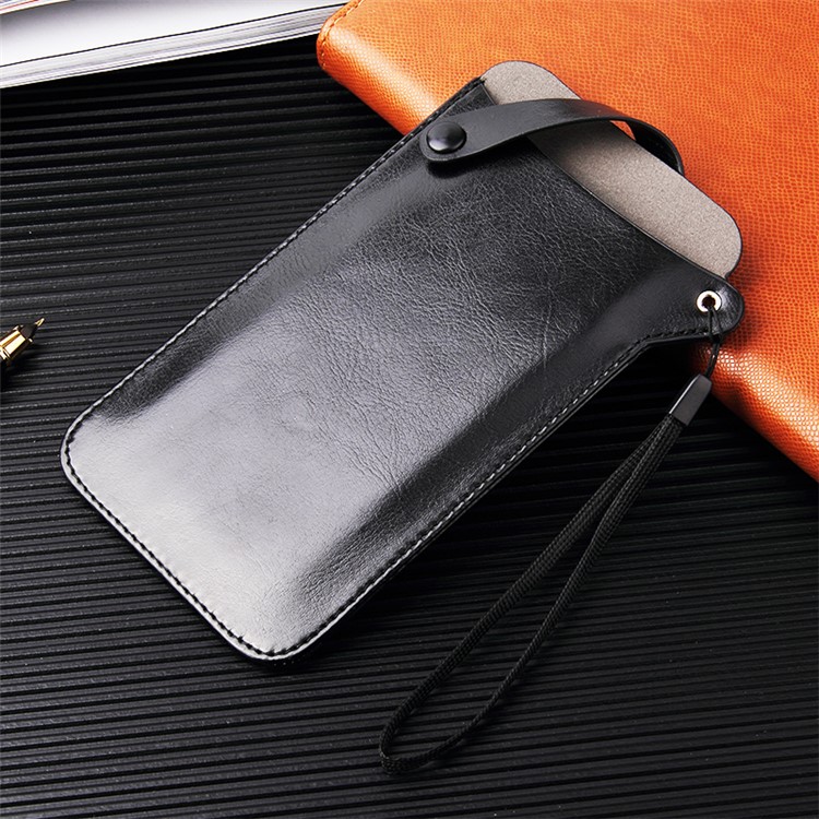 Universal PU Leather Case Bag for 4-5.8 inch Smartphones, Size S: 165 x 90mm - Black-1
