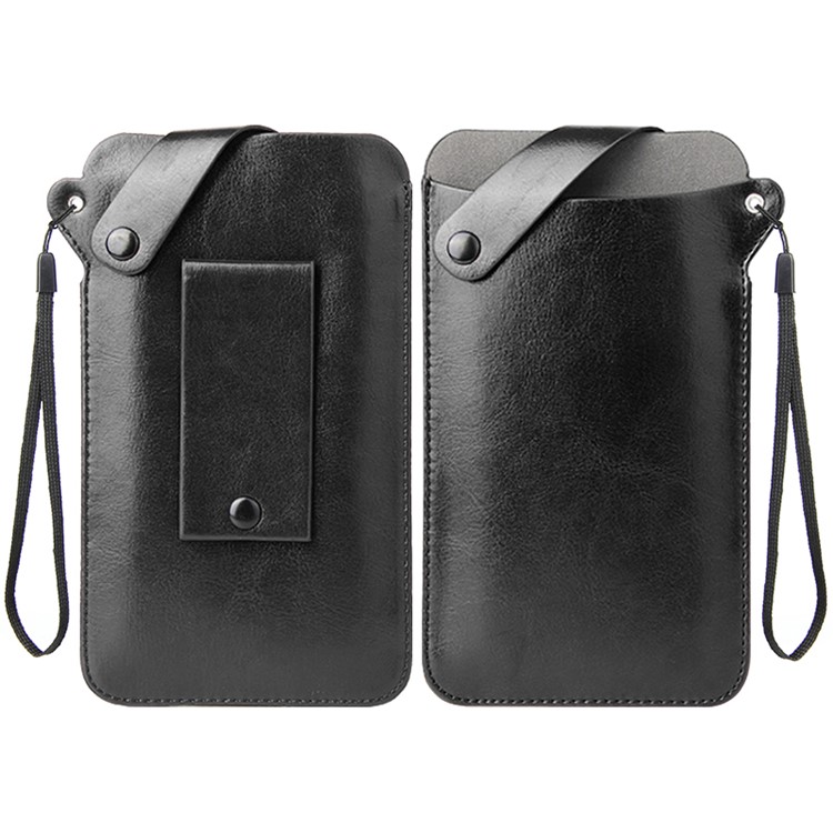 Universal PU Leather Case Bag for 4-5.8 inch Smartphones, Size S: 165 x 90mm - Black-2