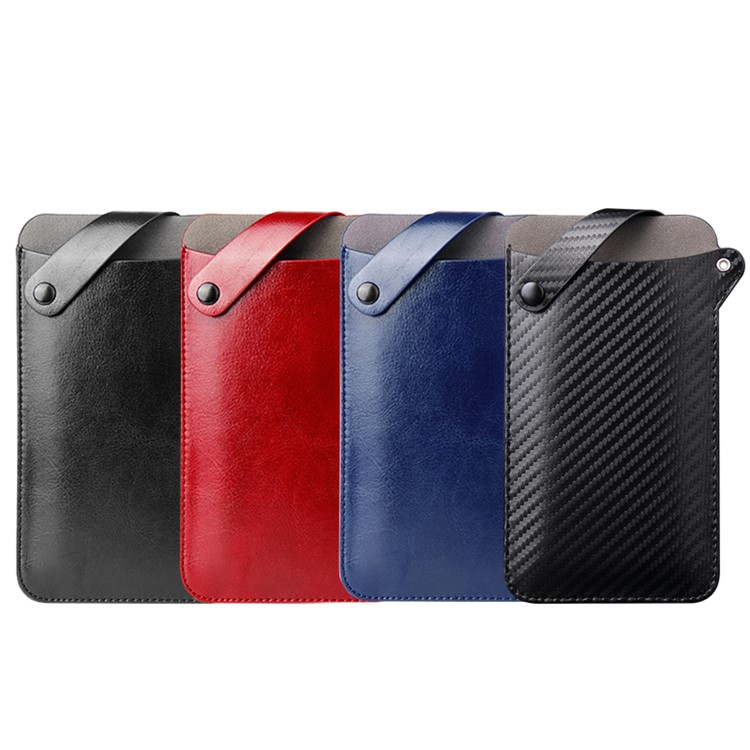 Bolsa de Telefone de Proteção de Couro PU Universal Para Smartphones de 4-5,8 Polegadas, Tamanho S: 165 x 90mm - Azul