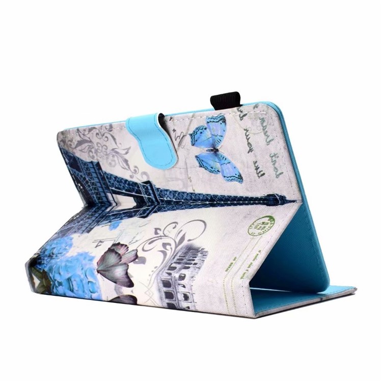 Pattern Printing Universal PU Leather Shell for Samsung Galaxy Tab A 8.0 (2018) Etc. - Eiffel Tower-5