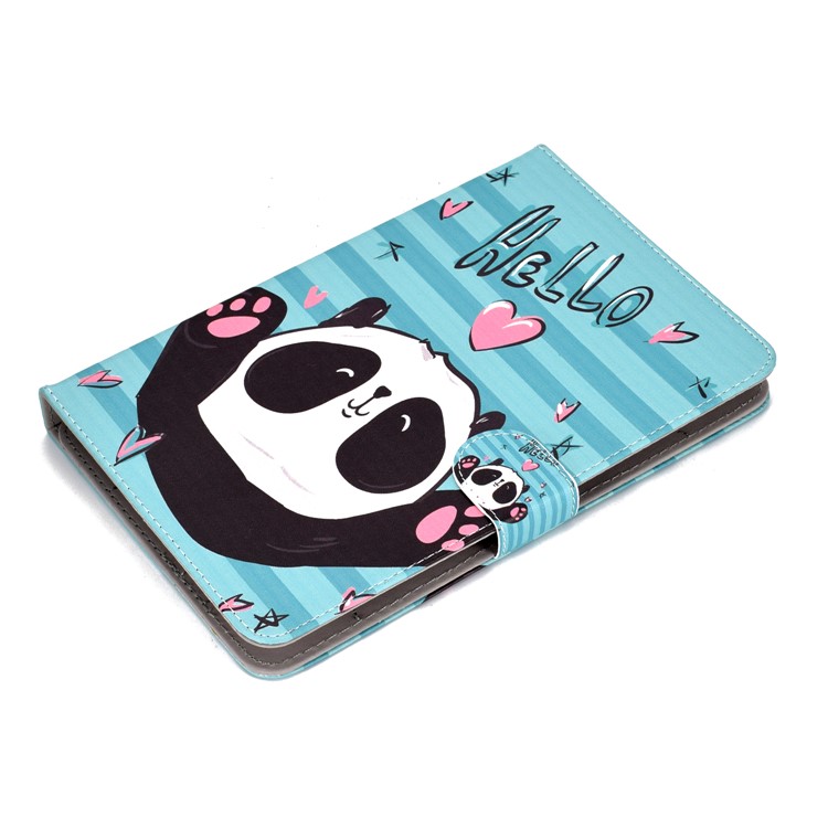 Universal Patterned Leather Wallet Case for iPad 9.7-inch/Galaxy Tab S2 9.7 - Hello Panda-5