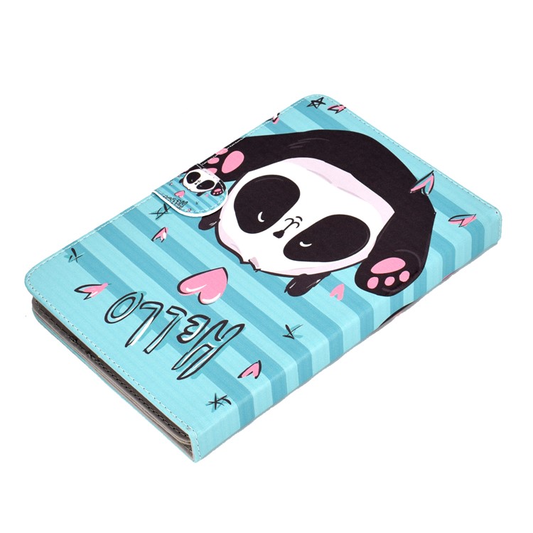 Universal Patterned Leather Wallet Case for iPad 9.7-inch/Galaxy Tab S2 9.7 - Hello Panda-6