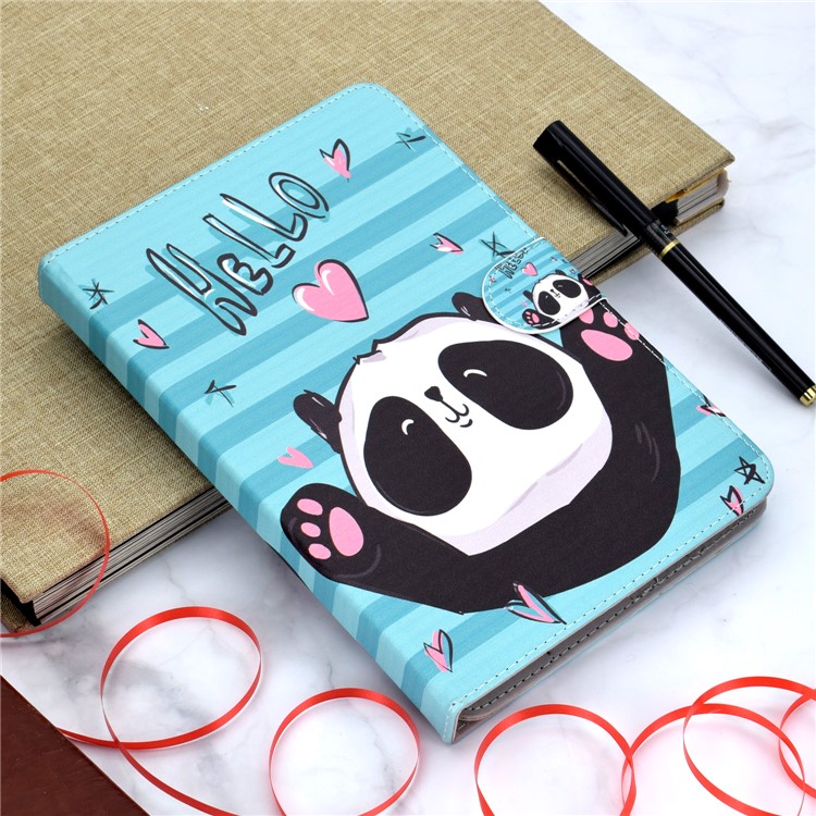 Universal Patterned Leather Wallet Case for iPad 9.7-inch/Galaxy Tab S2 9.7 - Hello Panda-7