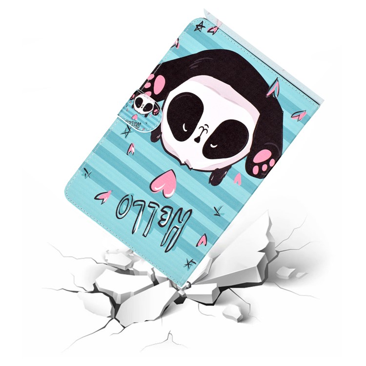 Universal Patterned Leather Wallet Case for iPad 9.7-inch/Galaxy Tab S2 9.7 - Hello Panda-9