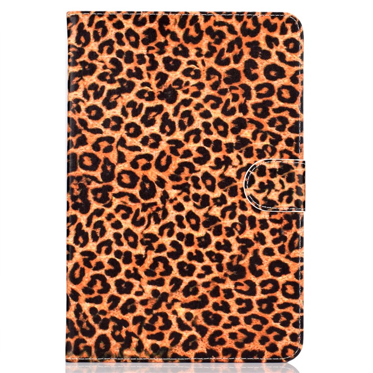 Carcasa de Protección de Soporte de Cuero Estampado Universal Para Ipad 9.7 Pulgadas/galaxy Tab S2 9.7 - Textura de Leopardo Marrón