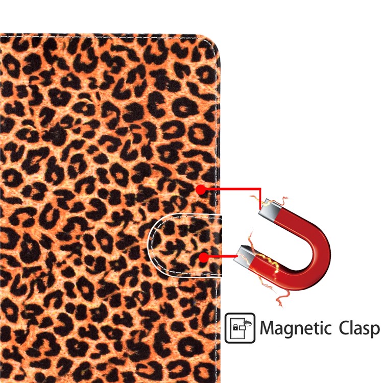 Carcasa de Protección de Soporte de Cuero Estampado Universal Para Ipad 9.7 Pulgadas/galaxy Tab S2 9.7 - Textura de Leopardo Marrón