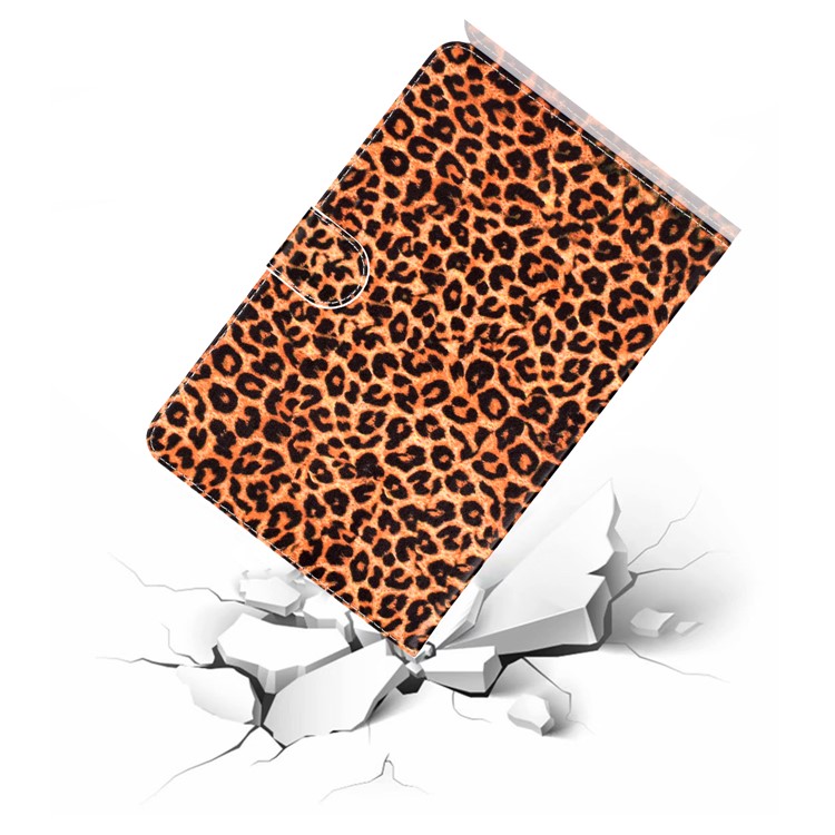 Carcasa de Protección de Soporte de Cuero Estampado Universal Para Ipad 9.7 Pulgadas/galaxy Tab S2 9.7 - Textura de Leopardo Marrón