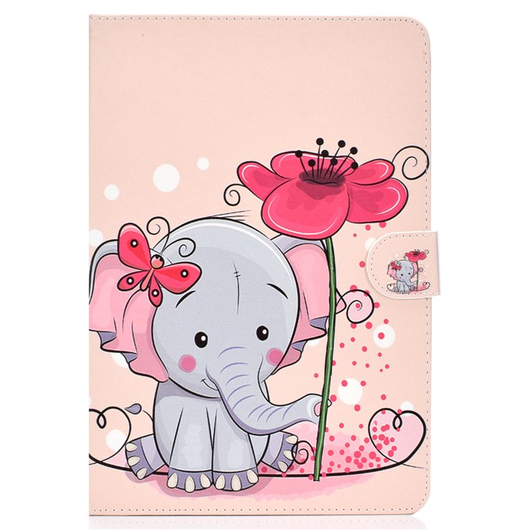 Magnetische Ledertablettschale Des Musterdrucks Für Ipad Mini 4 / 3 / 2 / 1 - Elefant Und Schmetterling-2