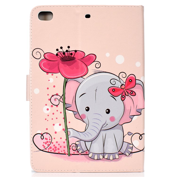 Magnetische Ledertablettschale Des Musterdrucks Für Ipad Mini 4 / 3 / 2 / 1 - Elefant Und Schmetterling-3