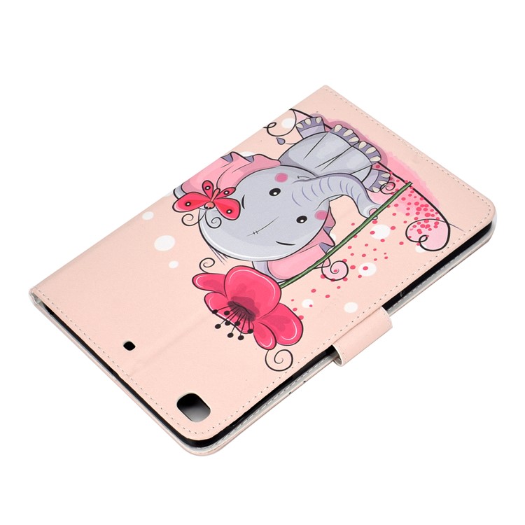 motif imprimerie de la tablette en cuir magnétique pour ipad mini 4 / 3 / 2 / 1 - éléphant et papillon-6