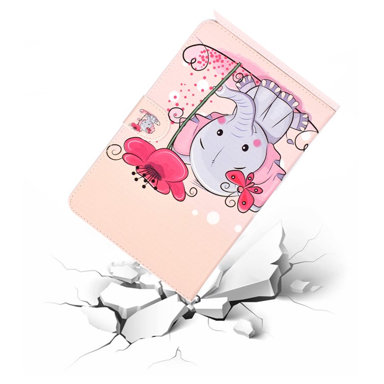 Magnetische Ledertablettschale Des Musterdrucks Für Ipad Mini 4 / 3 / 2 / 1 - Elefant Und Schmetterling-9